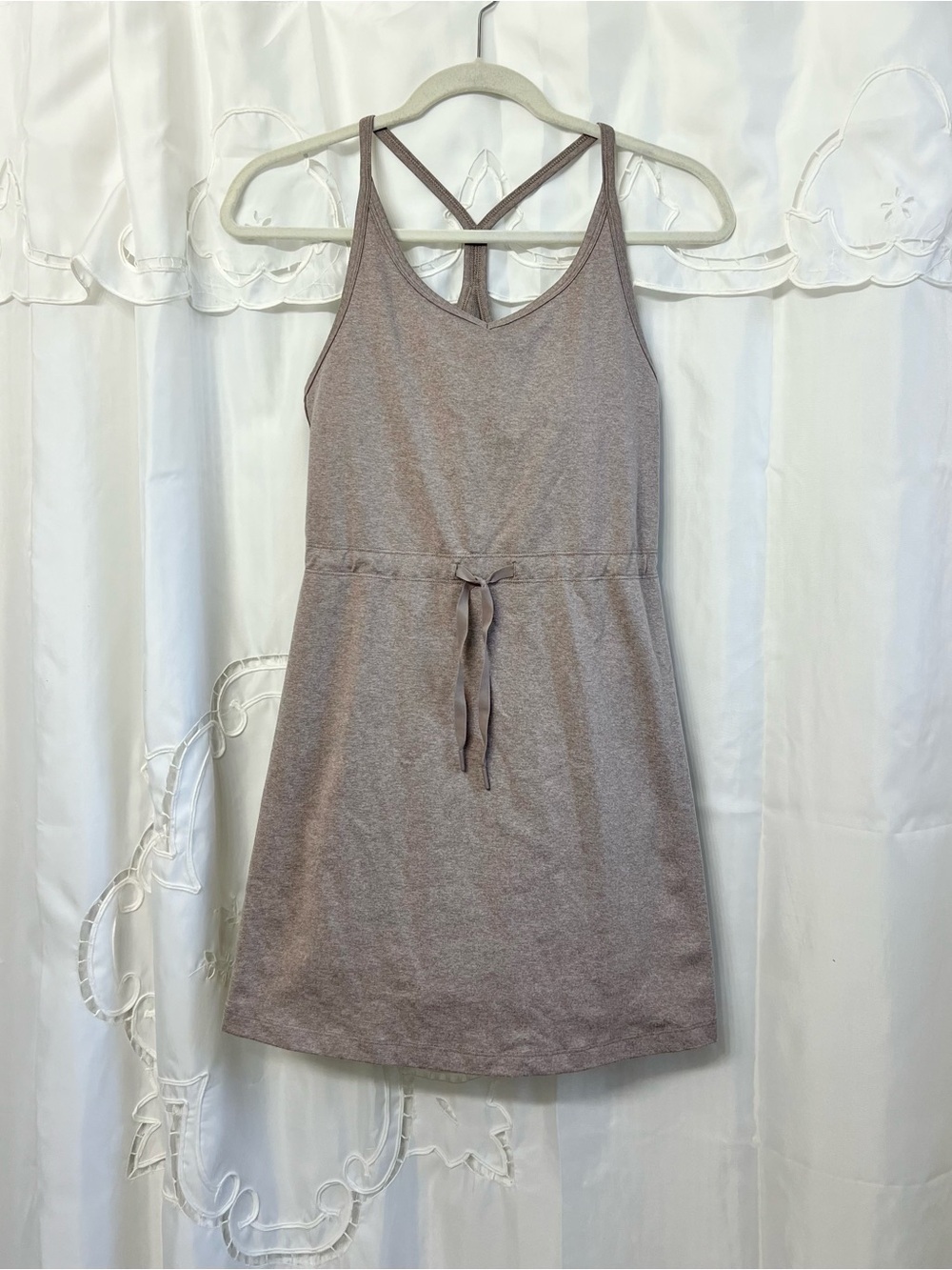 SPANX Active Dress Built In Shorts Drawstring Racerback Taupe M - Picture 2 of 12